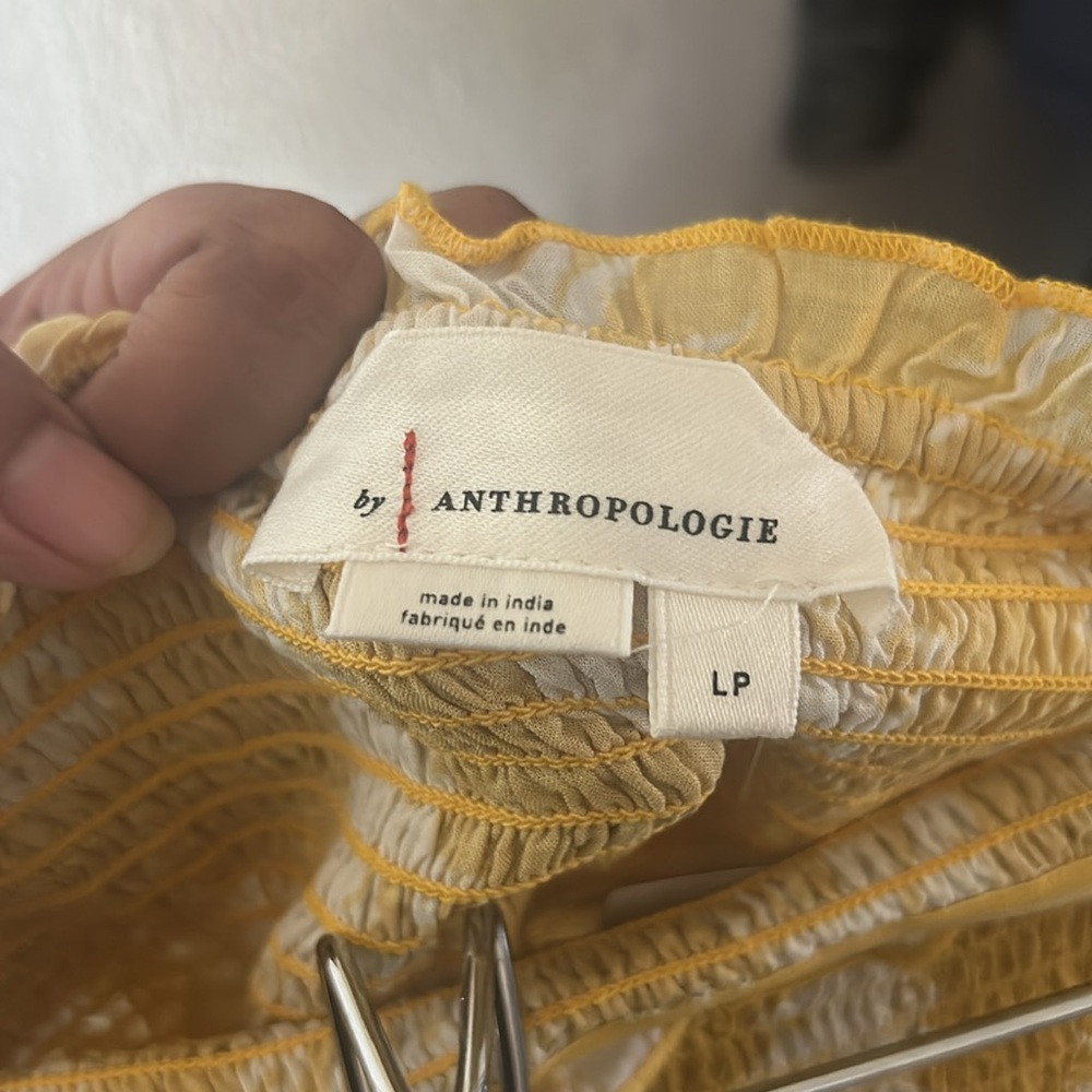 Anthropologie Yellow and White midi dress - Picture 3 of 5
